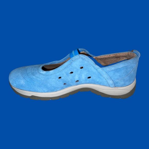 NWOB FLAT TIRE Captiva Denim Blue Suede Mary Jane Slip On  Shoes - Picture 5 of 5